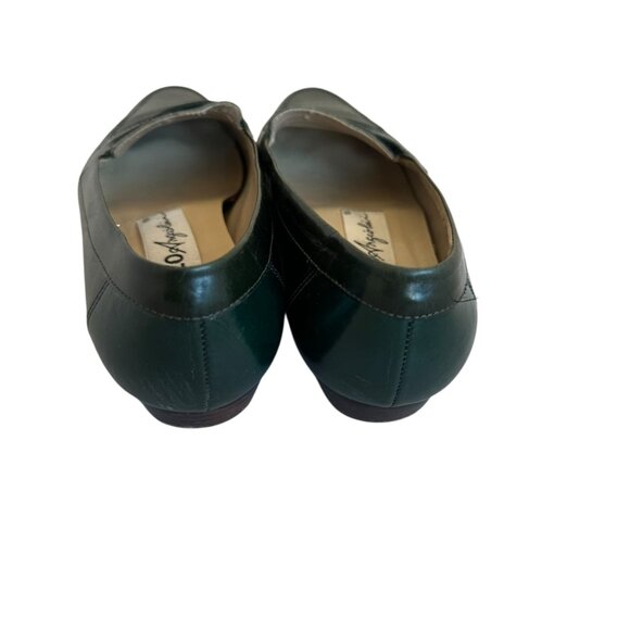 Enzo Angiolini Dark Green Leather Slip-on Loafers Flats Shoes Size 5 Women's - Picture 4 of 8